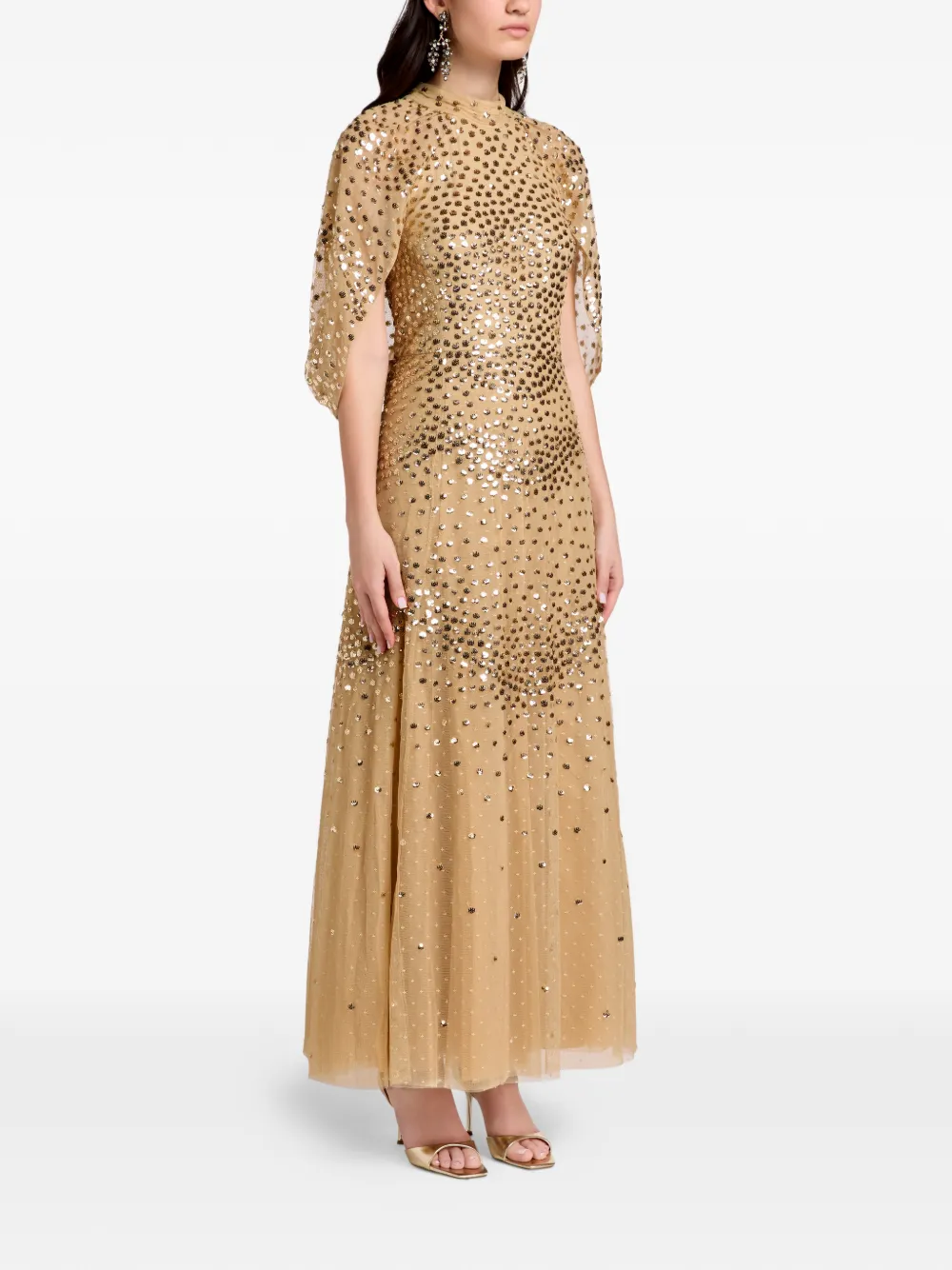 Needle & Thread sequin-embellished midi dress - Toni neutri