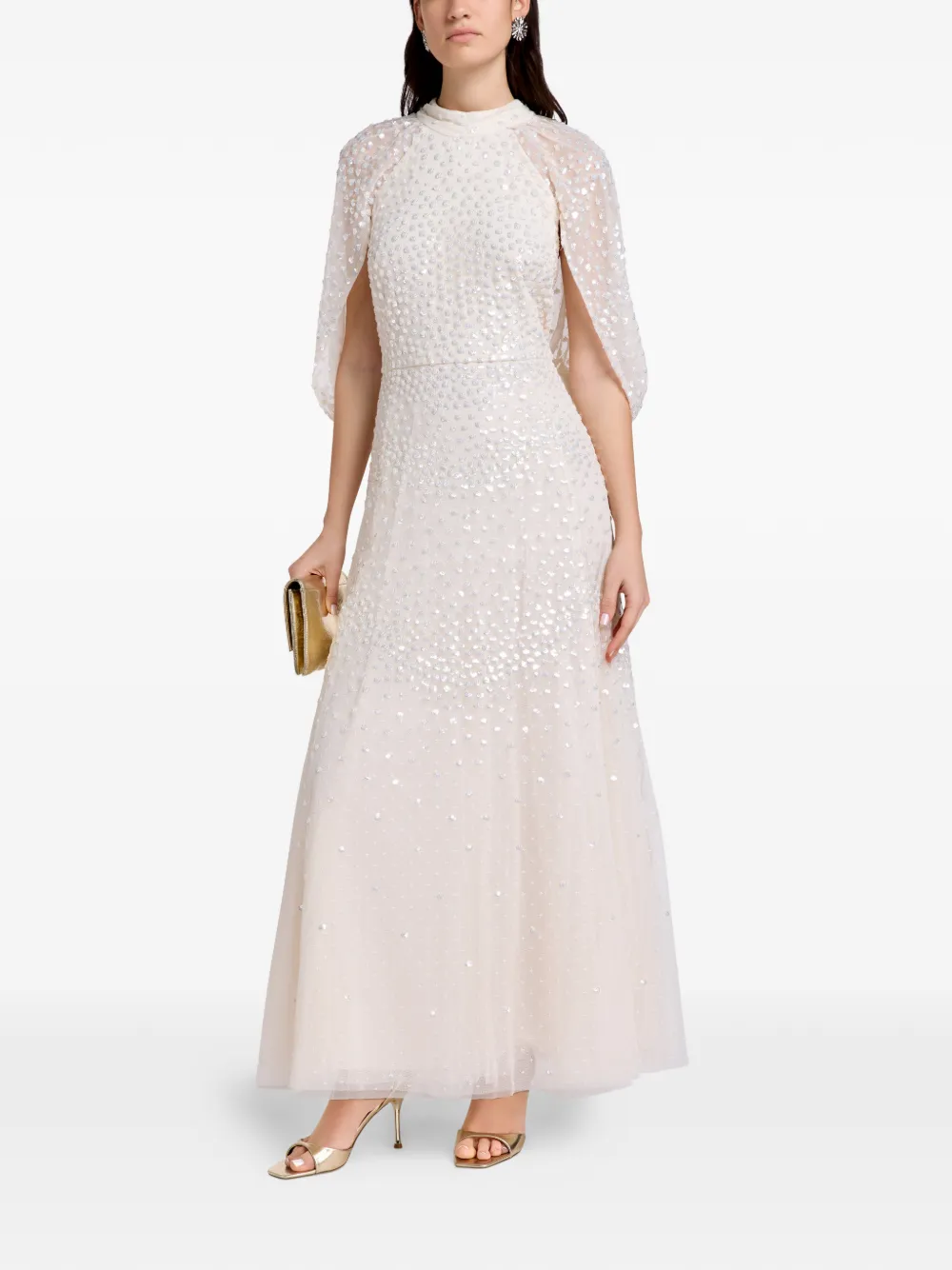Needle & Thread beaded maxi dress - Toni neutri