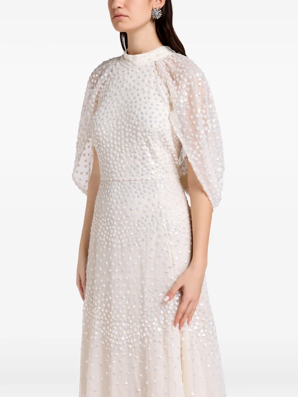 Needle & Thread Maxi-jurk met kralen Beige