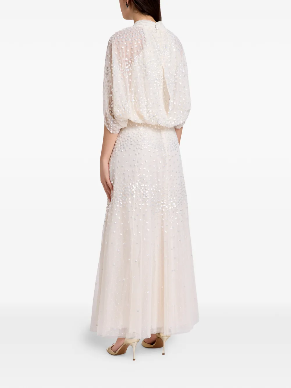Needle & Thread Maxi-jurk met kralen Beige