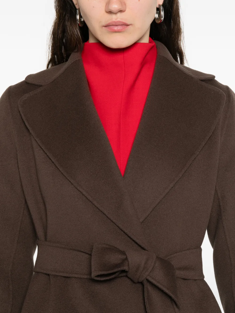 'S Max Mara Poldo jas met ceintuur Bruin