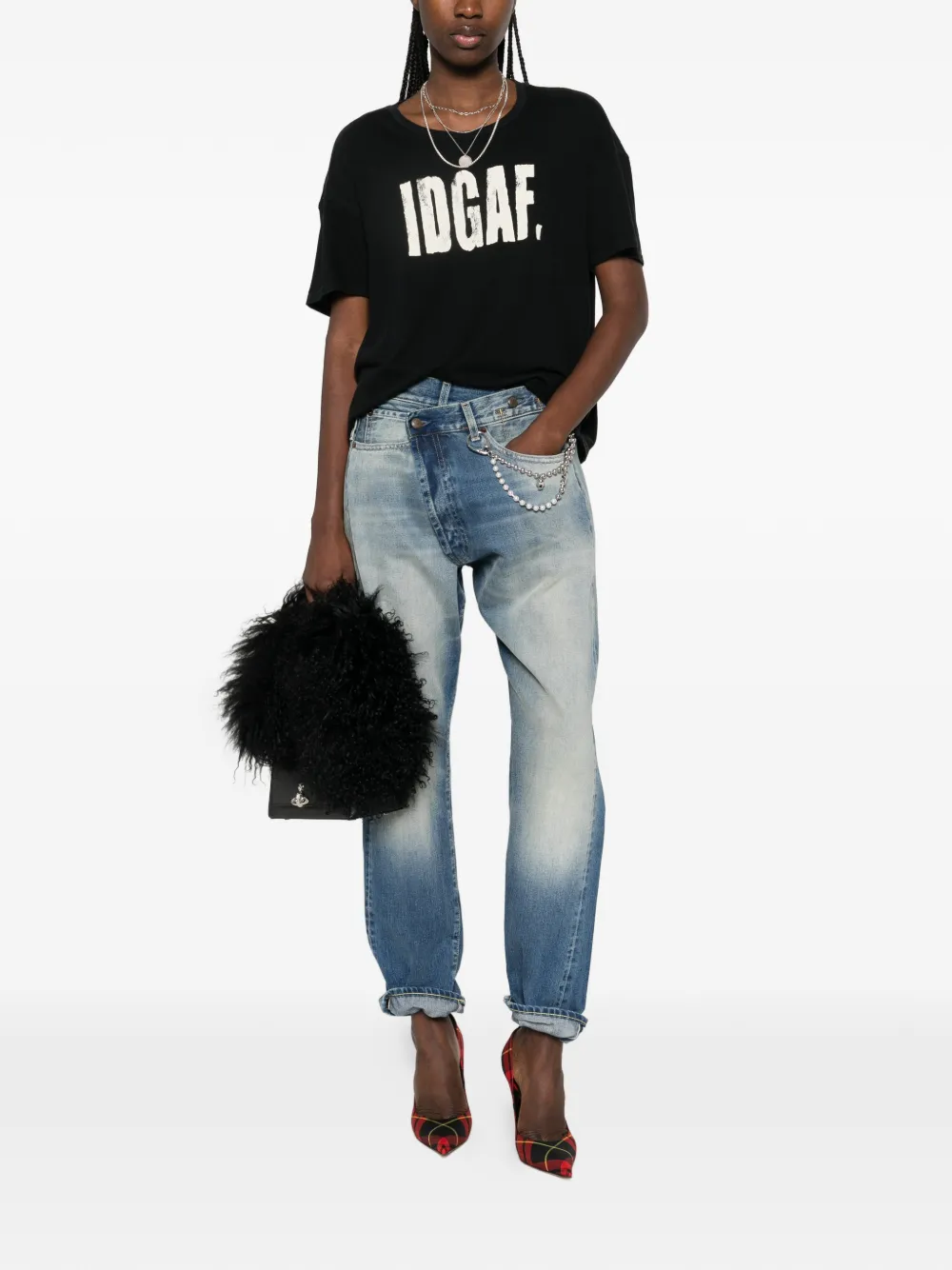 R13 Denim jeans met gekruiste voorkant Blauw