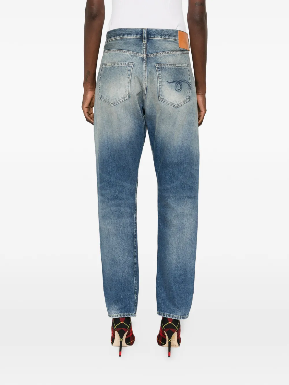 R13 Denim jeans met gekruiste voorkant Blauw