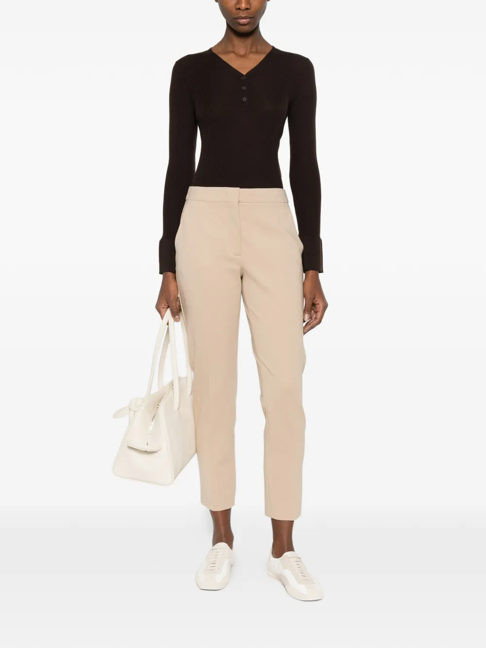  Max Mara Pegno Cropped Trousers - Neutrals 