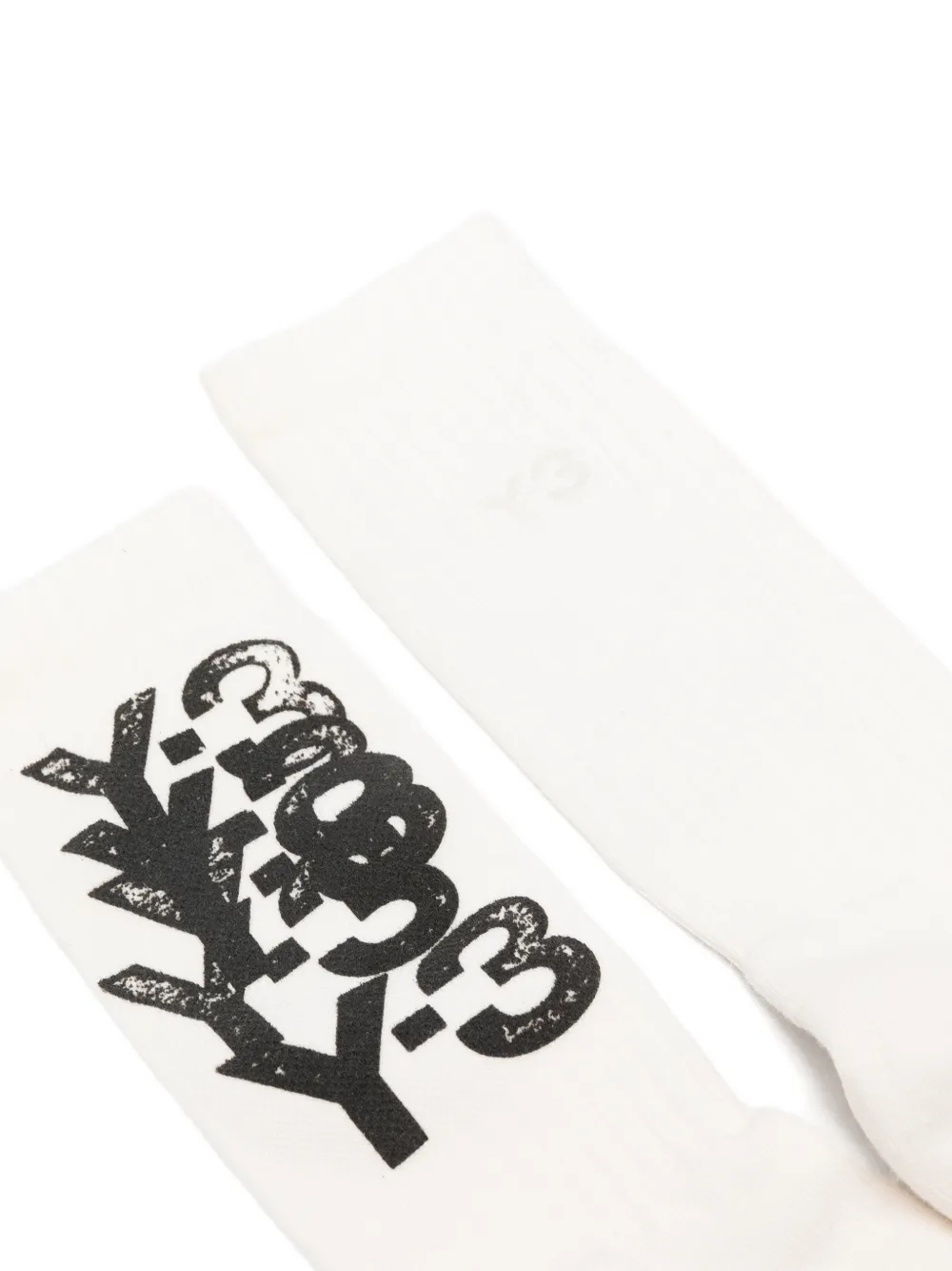  Y-3 Logo-deatil Socks - White 