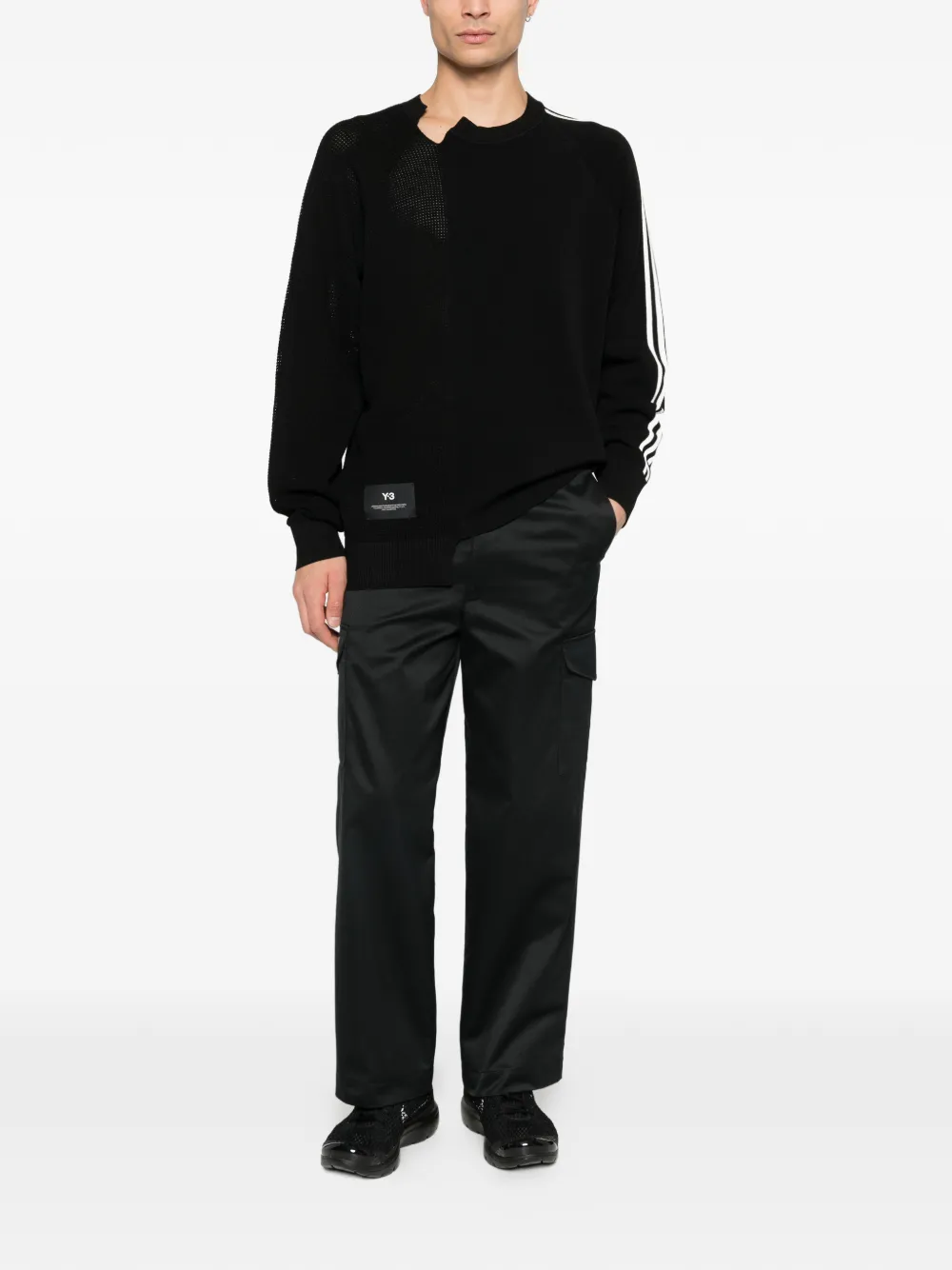 Y-3 three-stripe sweater - Zwart