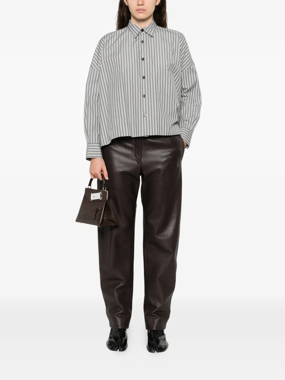 Yohji Yamamoto striped button shirt - Grijs