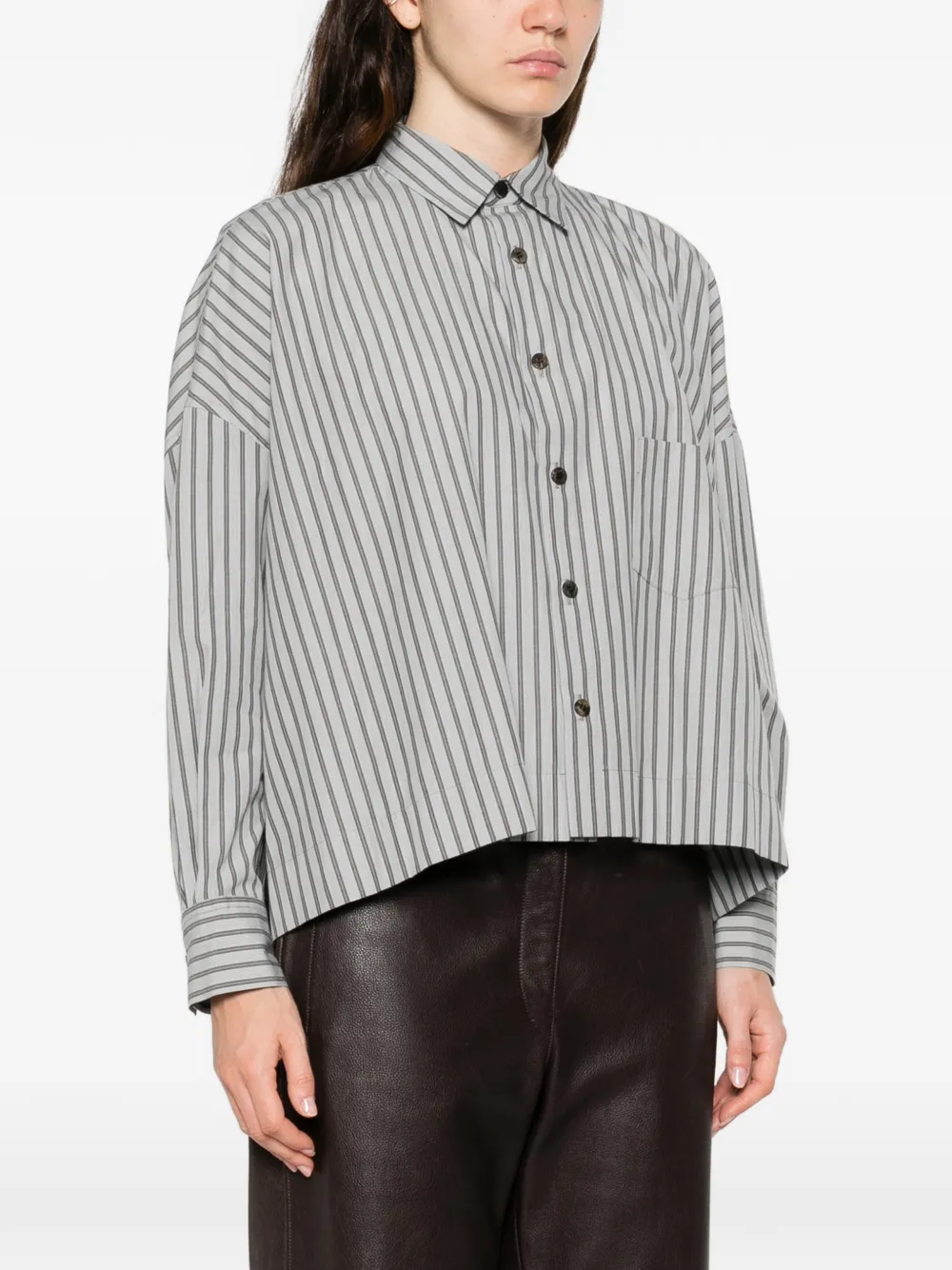  Yohji Yamamoto Striped Button Shirt - Grey 