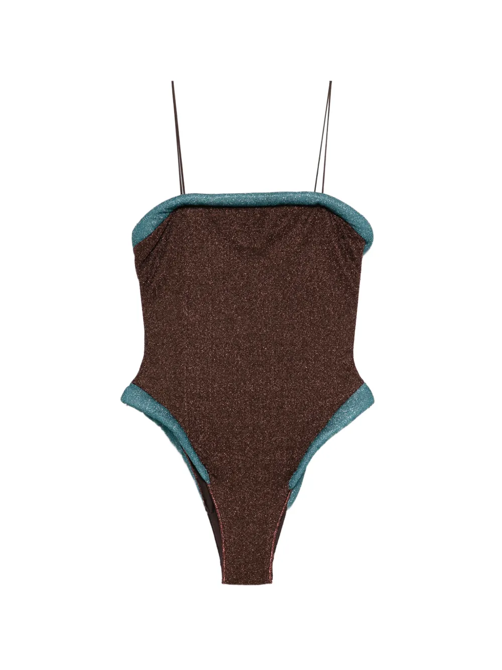 Oséree square strap swimsuit - Marrone