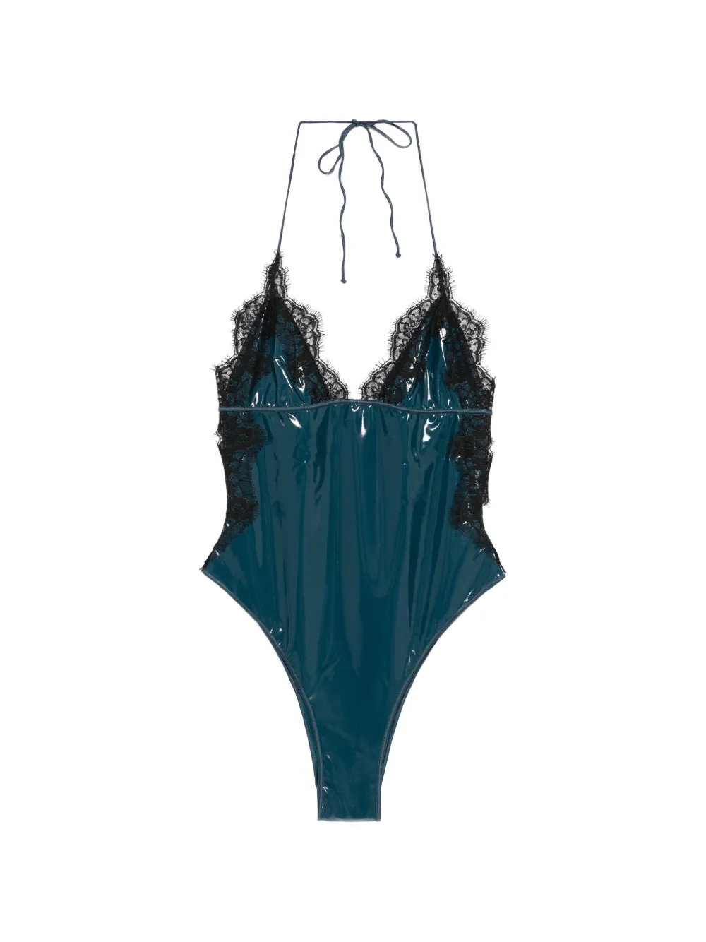 Oséree lace-trim swimsuit - Blu