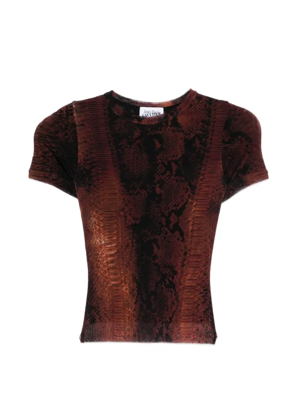 Jean Paul Gaultier animal-print T-shirt | Brown | FARFETCH AE