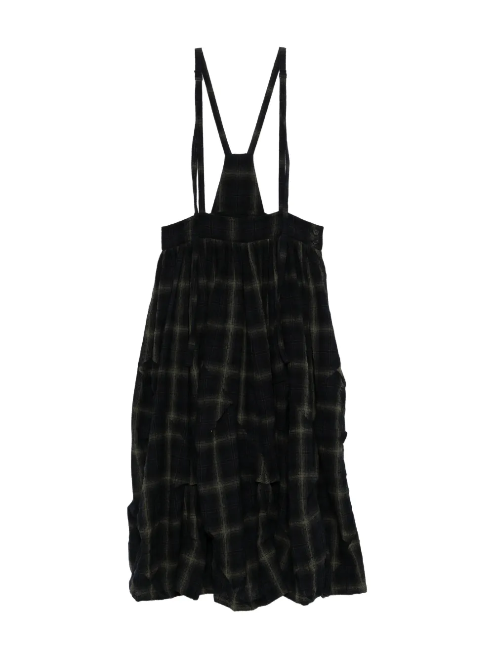 Yohji Yamamoto plaid button skirt - Nero