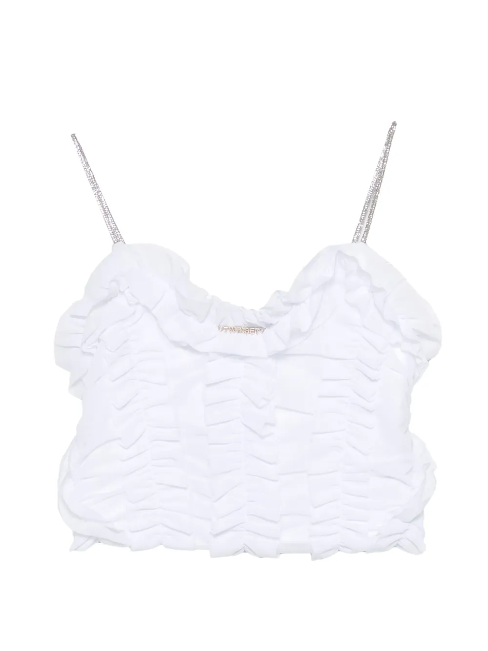 TWINSET Kids ruffled-detail strap top - Bianco