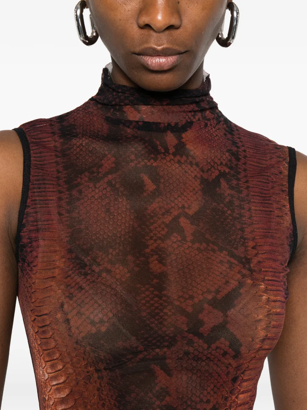 Jean Paul Gaultier Top met dierenprint Bruin