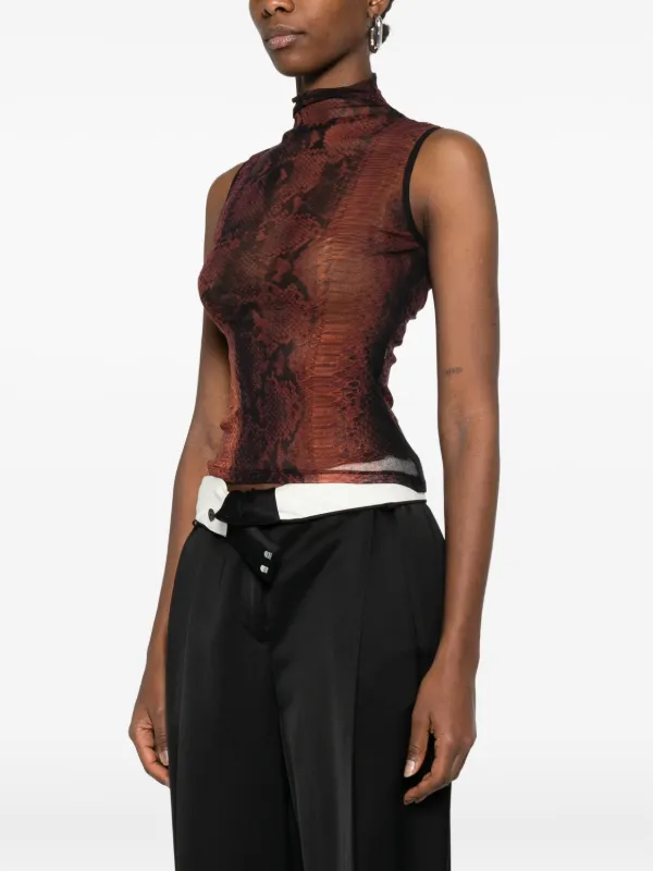 Jean Paul Gaultier animal-print Top | Brown | FARFETCH UK