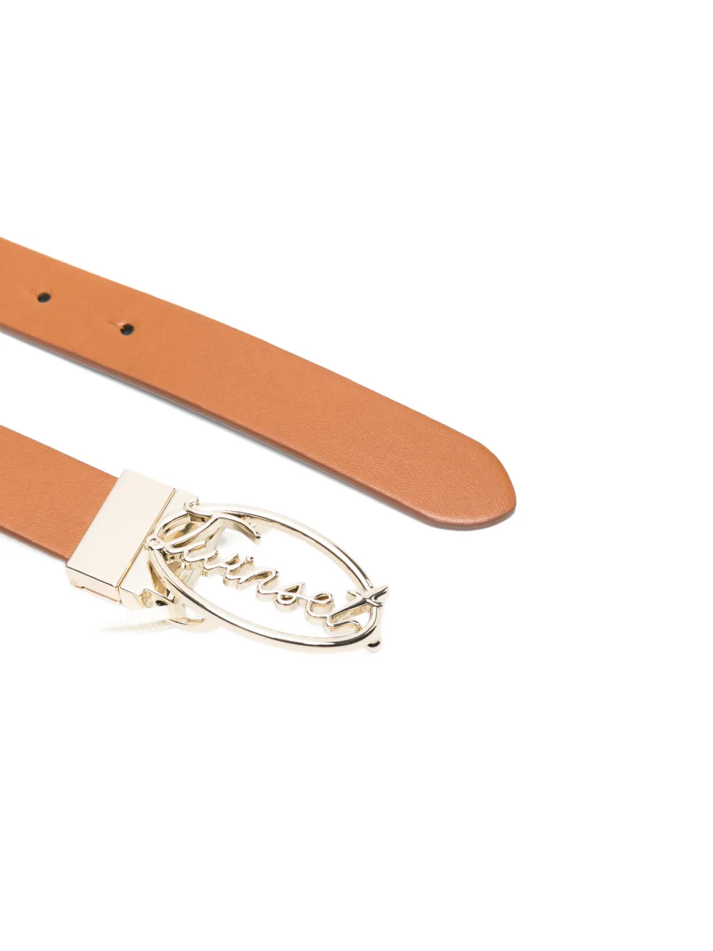 TWINSET Kids logo buckle belt - Marrone
