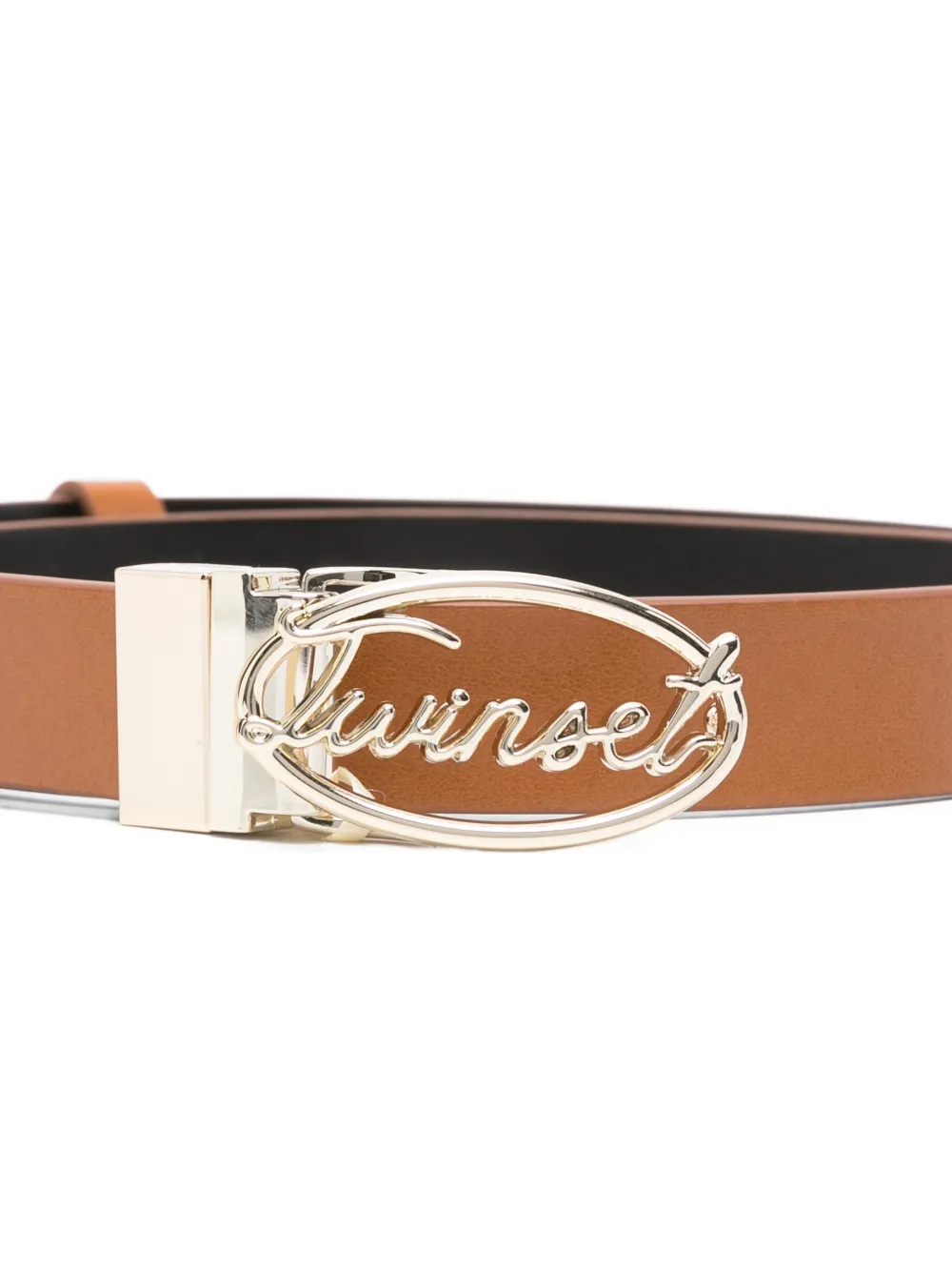  Twinset Kids Logo Buckle Belt - Brown 
