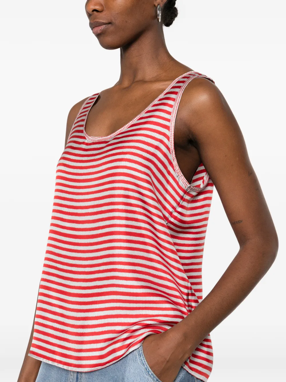 Pierre-Louis Mascia Gestreept shirt Rood