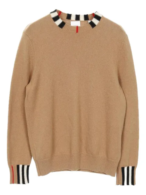 Burberry Pre-Owned 2000s Icon patterned-trim sweater