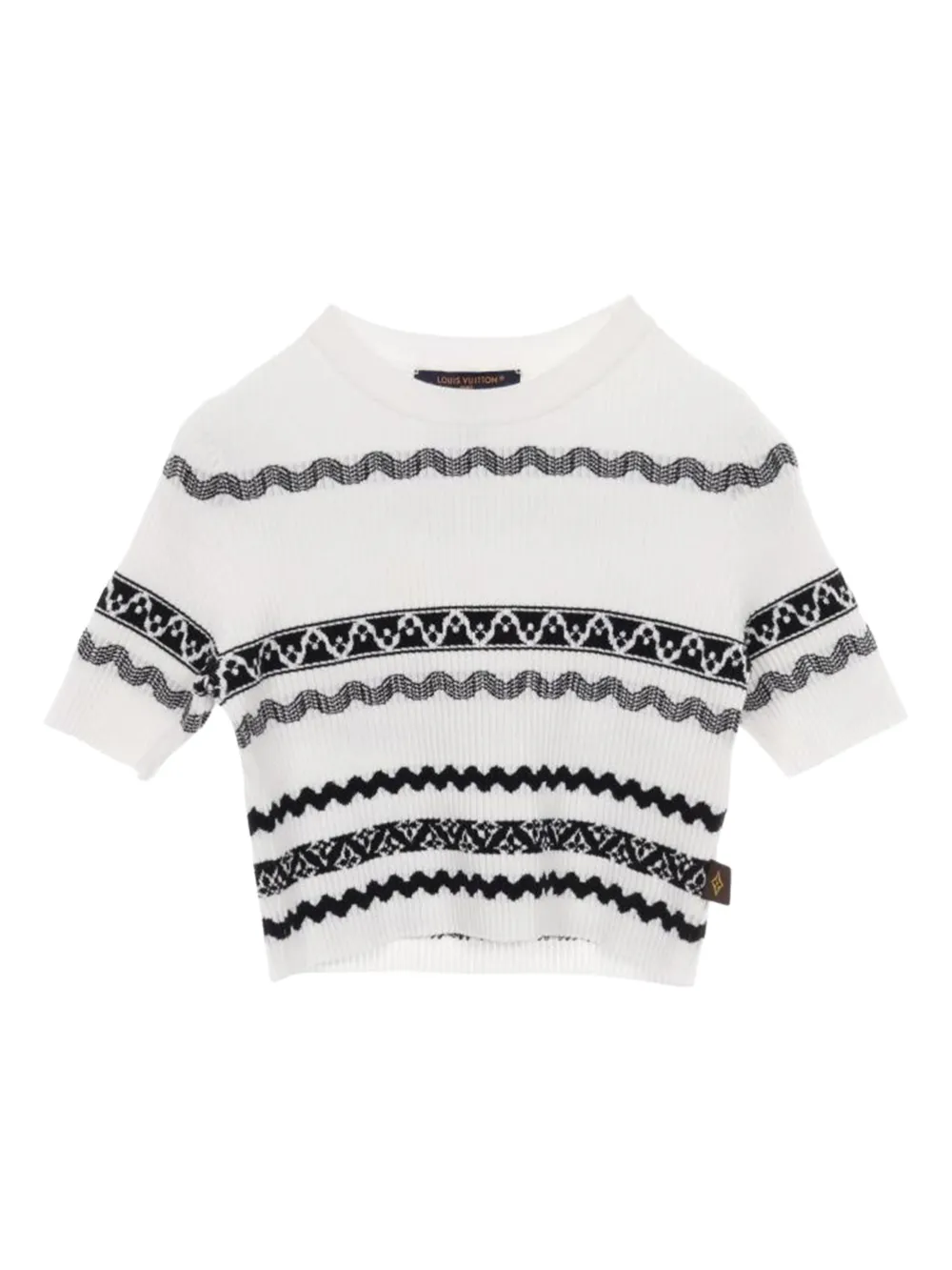 Pre-owned Louis Vuitton 2010s Ribbed Cropped T-shirt In White
