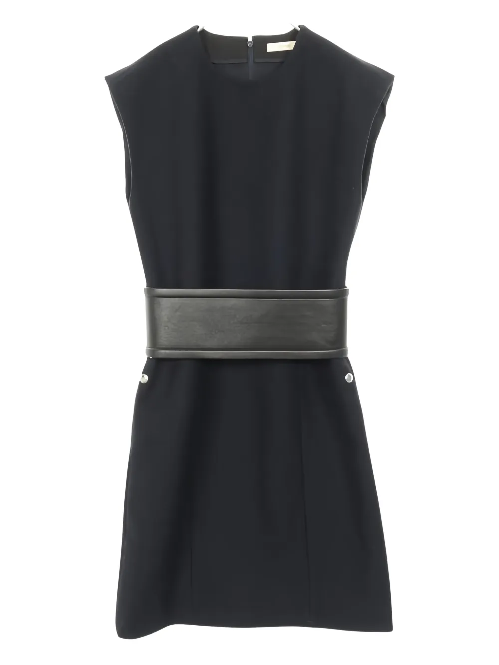 Celine Pre-Owned 2010s leather belt wool dress - Blue