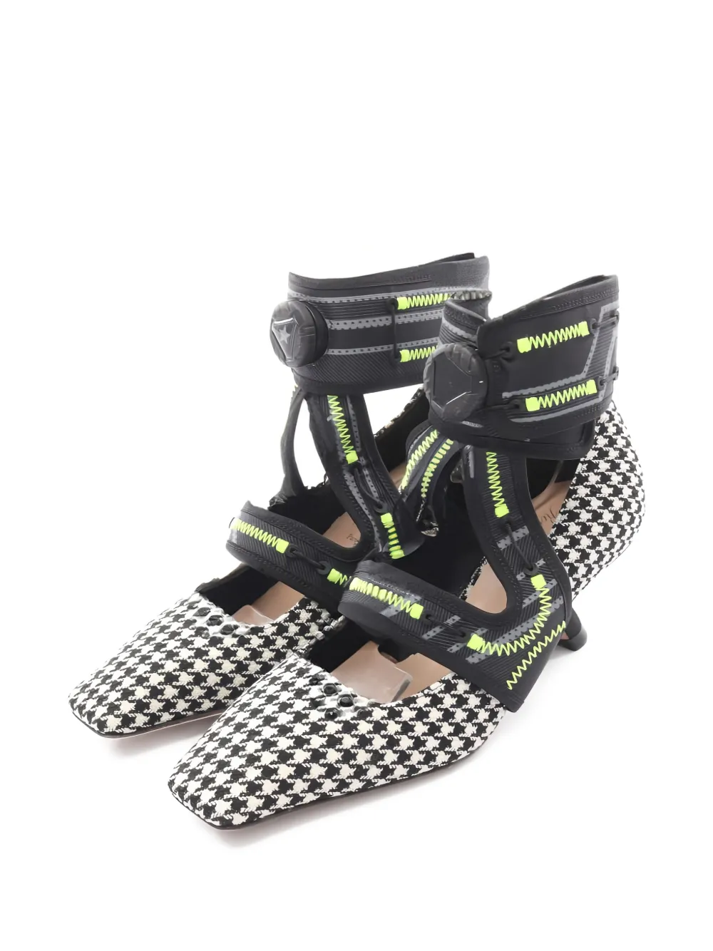 Christian Dior Pre-Owned 2010s x Roger Vivier houndstooth-pattern pumps - Weiß