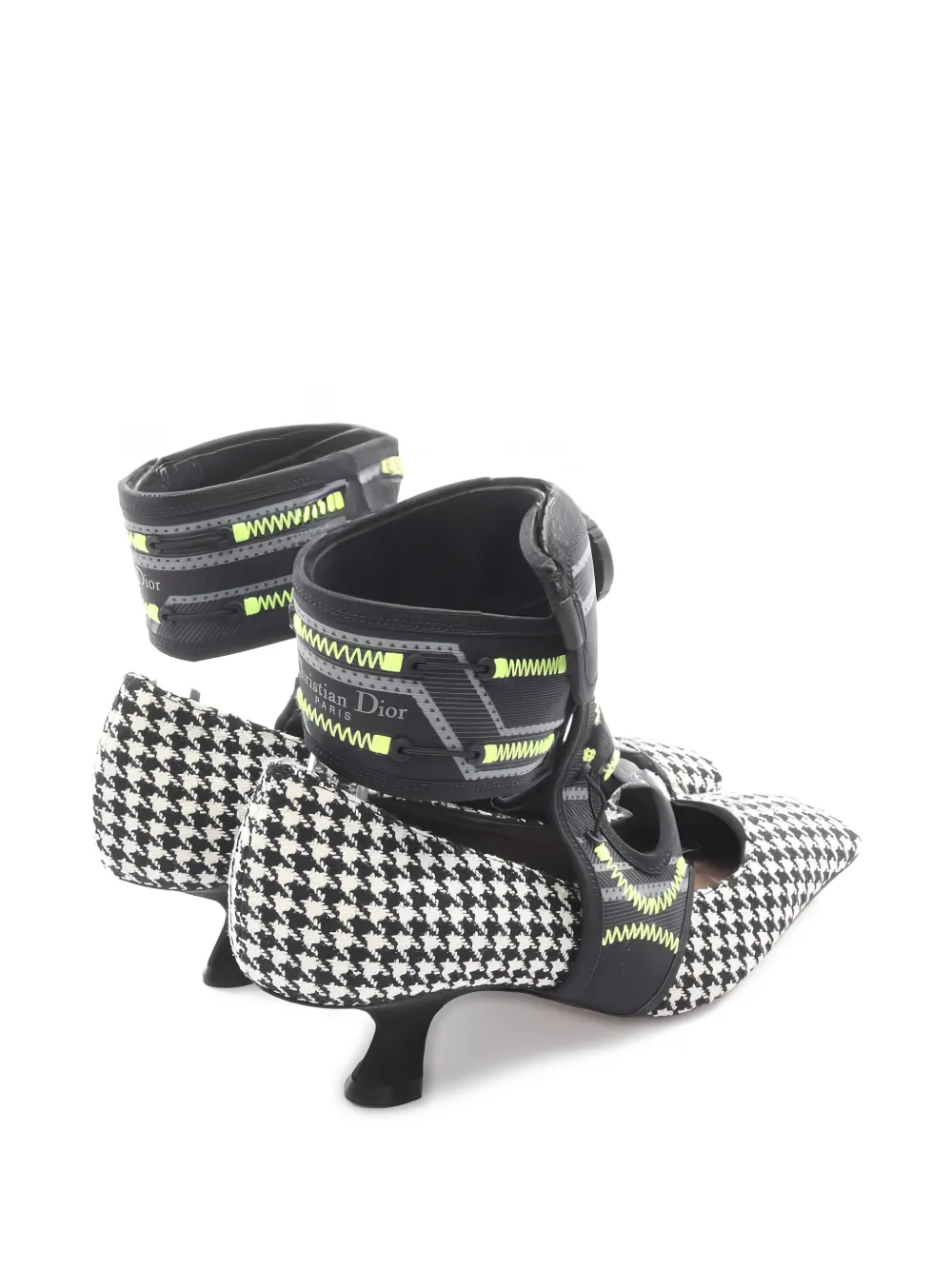 Christian Dior Pre-Owned 2010s x Roger Vivier houndstooth-pattern pumps - Wit