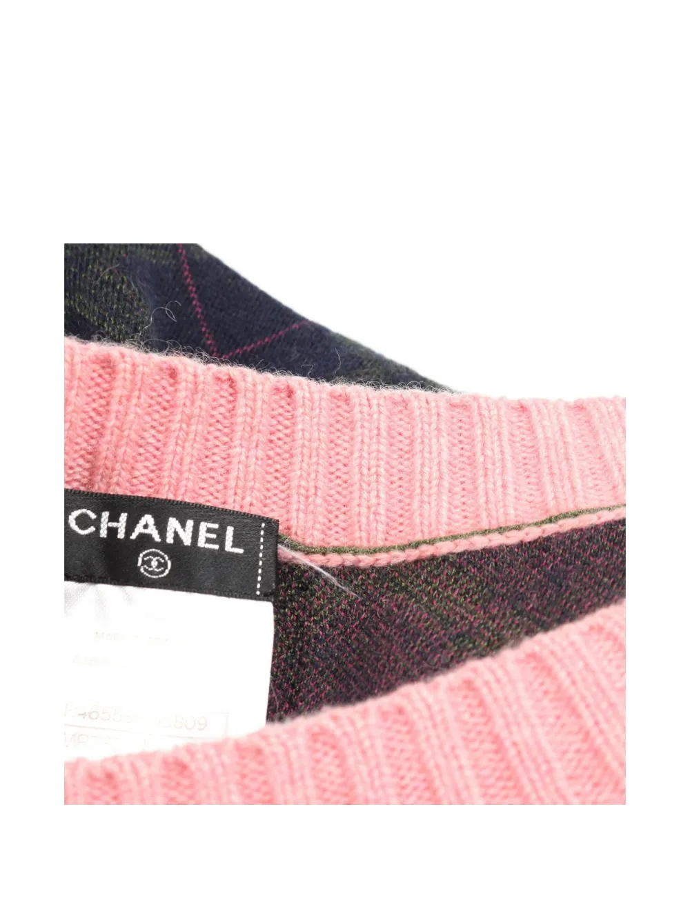 CHANEL Pre-Owned 1986-1988 emblem check-pattern knit dress - Blue