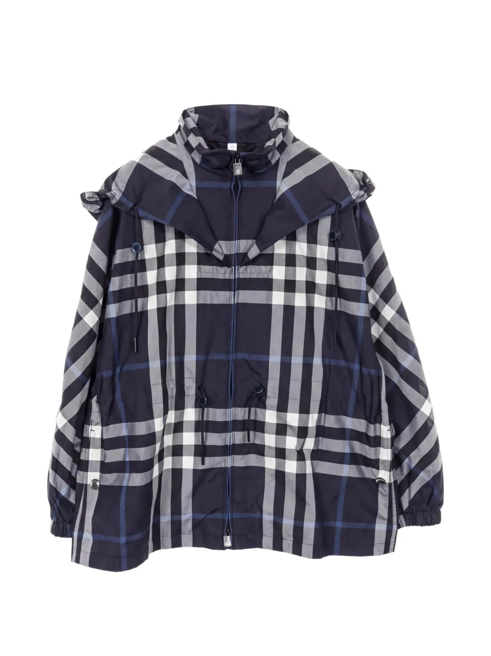 Burberry Pre-Owned check-pattern hooded jacket - Blu