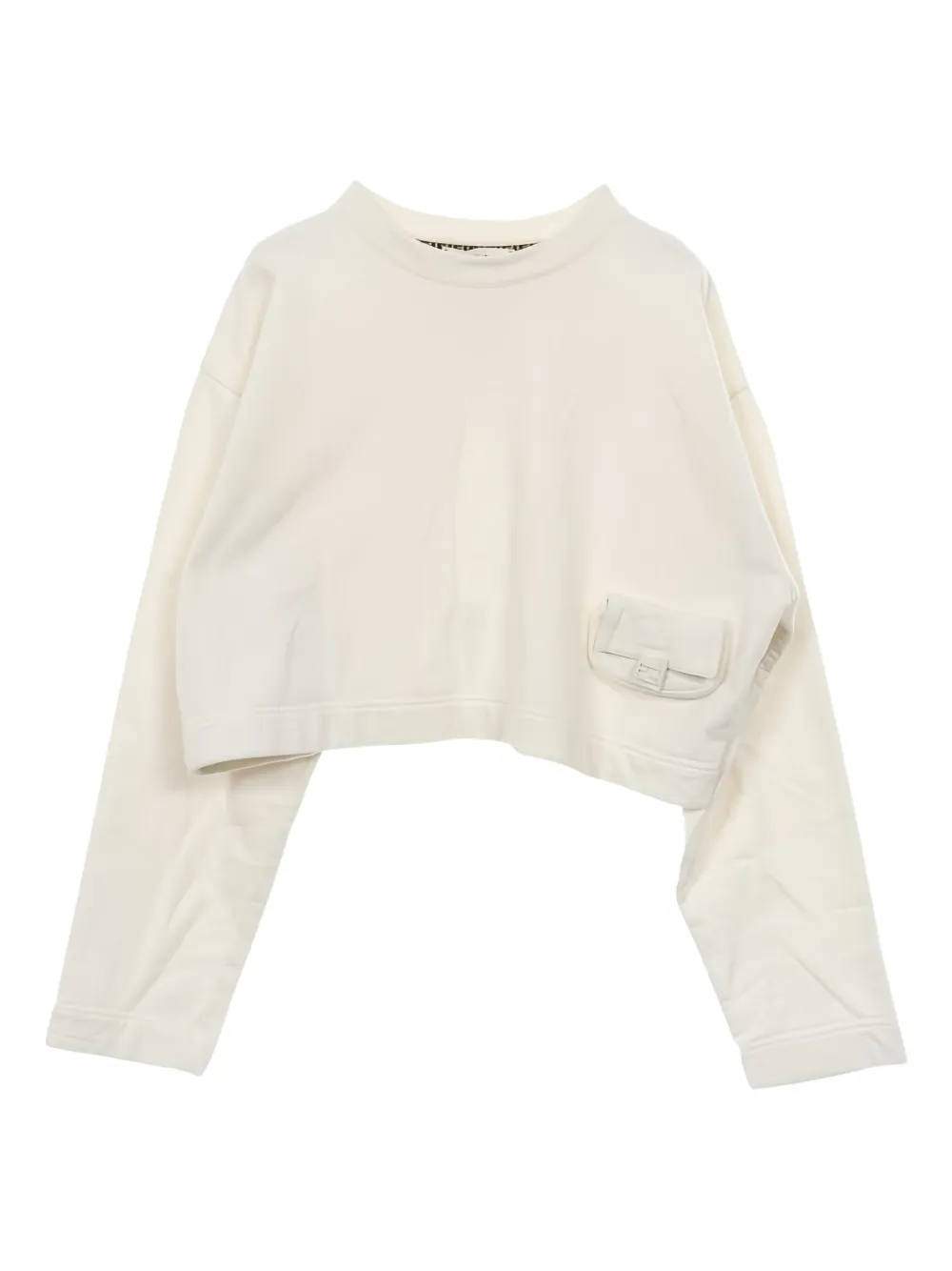 Fendi Pre-Owned Crew neck pocket cotton sweatshirt - Toni neutri