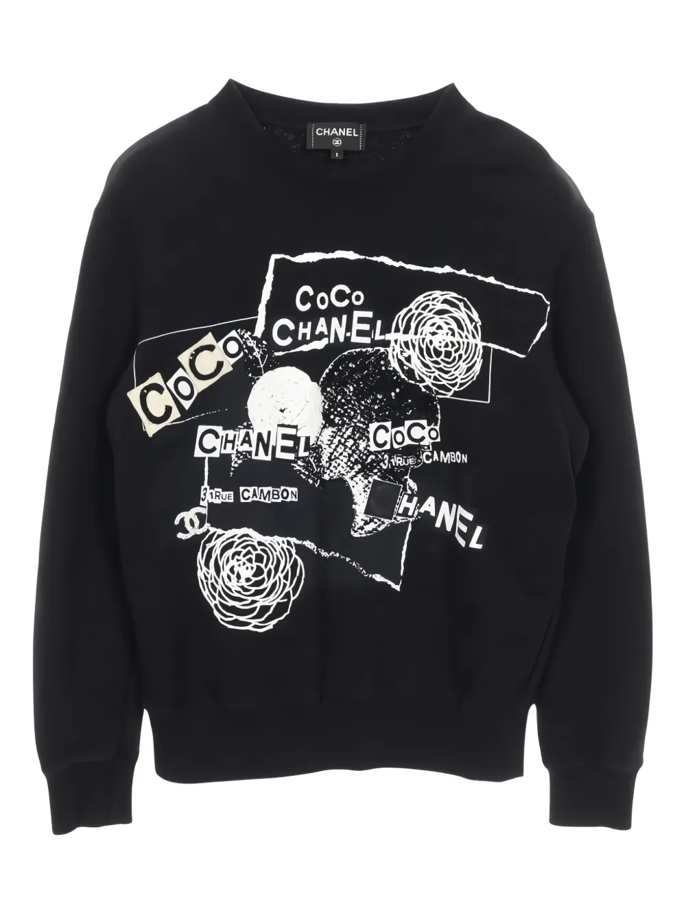 CHANEL Pre-Owned 1986-1988 logo-print sweatshirt - Nero