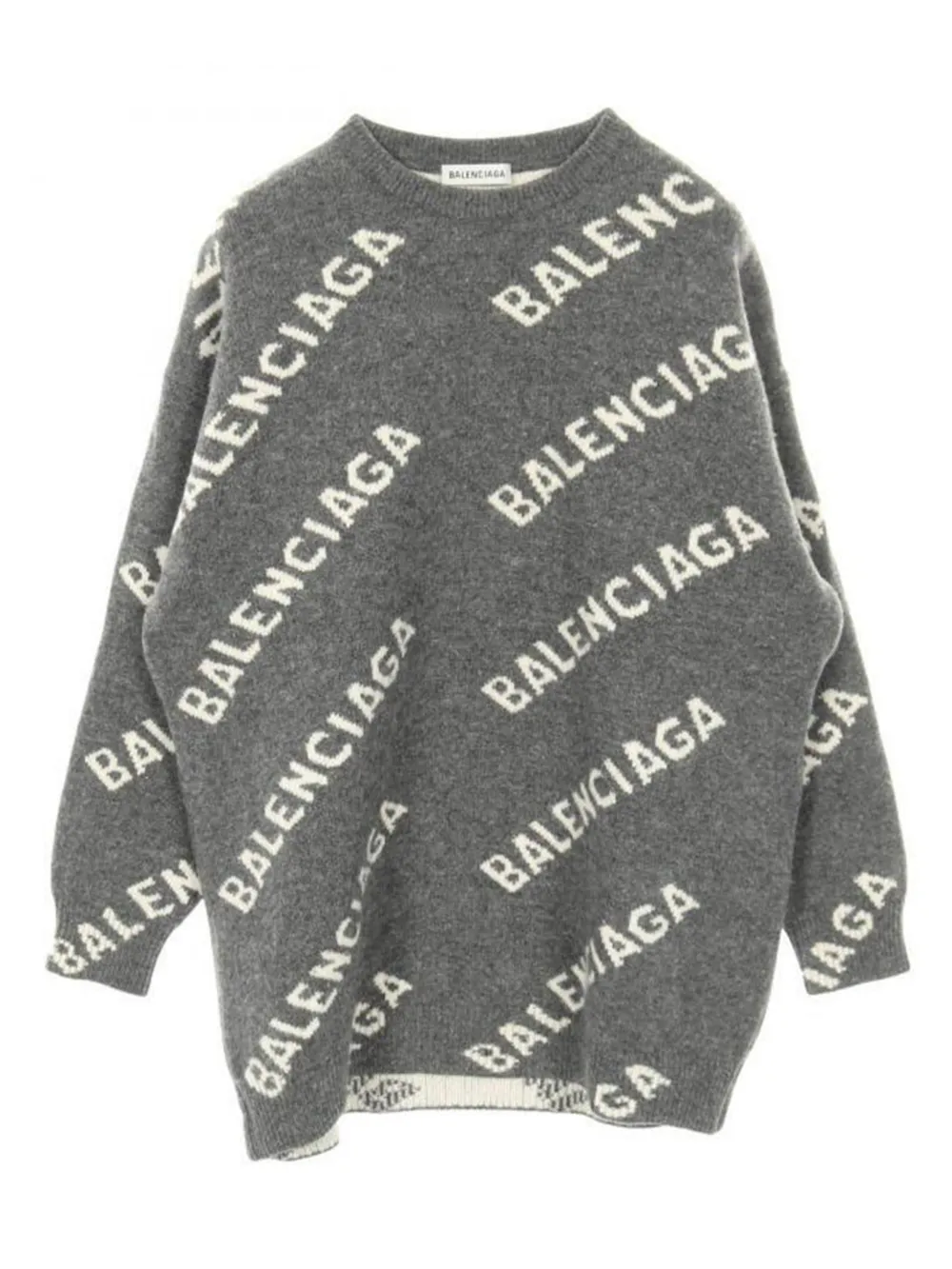 Balenciaga Pre-Owned 00s logo-pattern sweater - Grigio