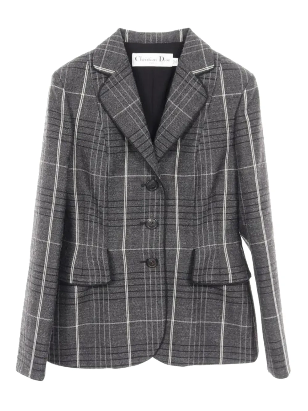 Christian Dior Pre-Owned 10s checked blazer - Grau