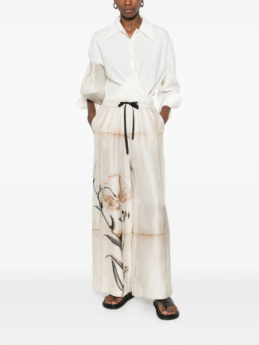 Pierre-Louis Mascia floral-print trousers - Beige