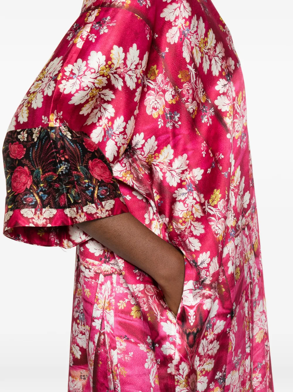 Pierre-Louis Mascia Maxi-jurk met bloemenprint en V-hals Roze