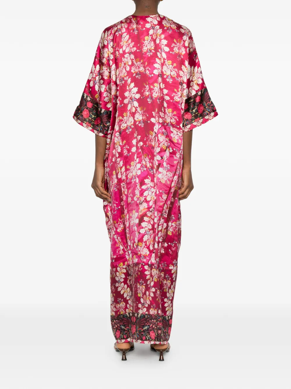 Pierre-Louis Mascia Maxi-jurk met bloemenprint en V-hals Roze