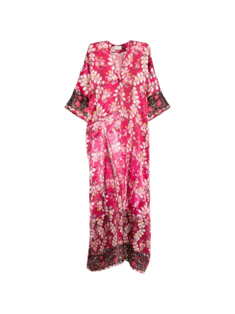 Pierre-Louis Mascia vestido largo con cuello en V y estampado floral