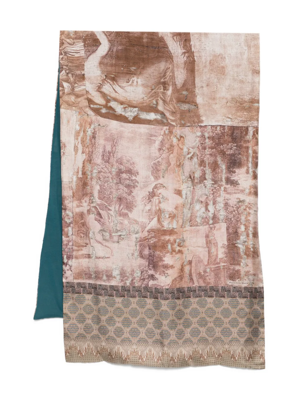 Pierre-Louis Mascia printed border scarf - Marrone