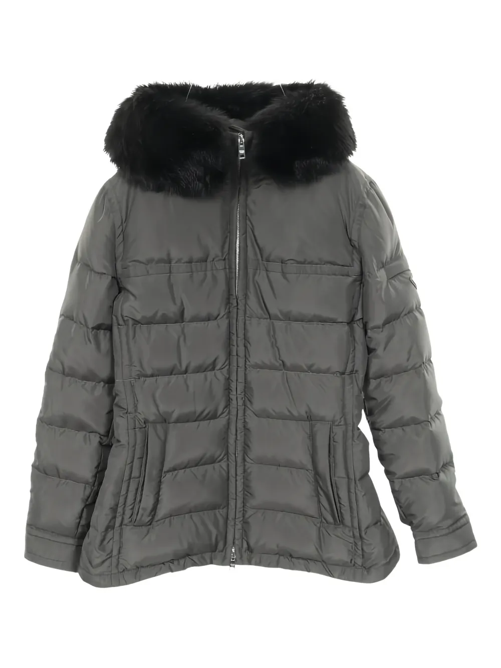 Prada Pre-Owned Piumino con cappuccio e logo anni 2010 - Grigio