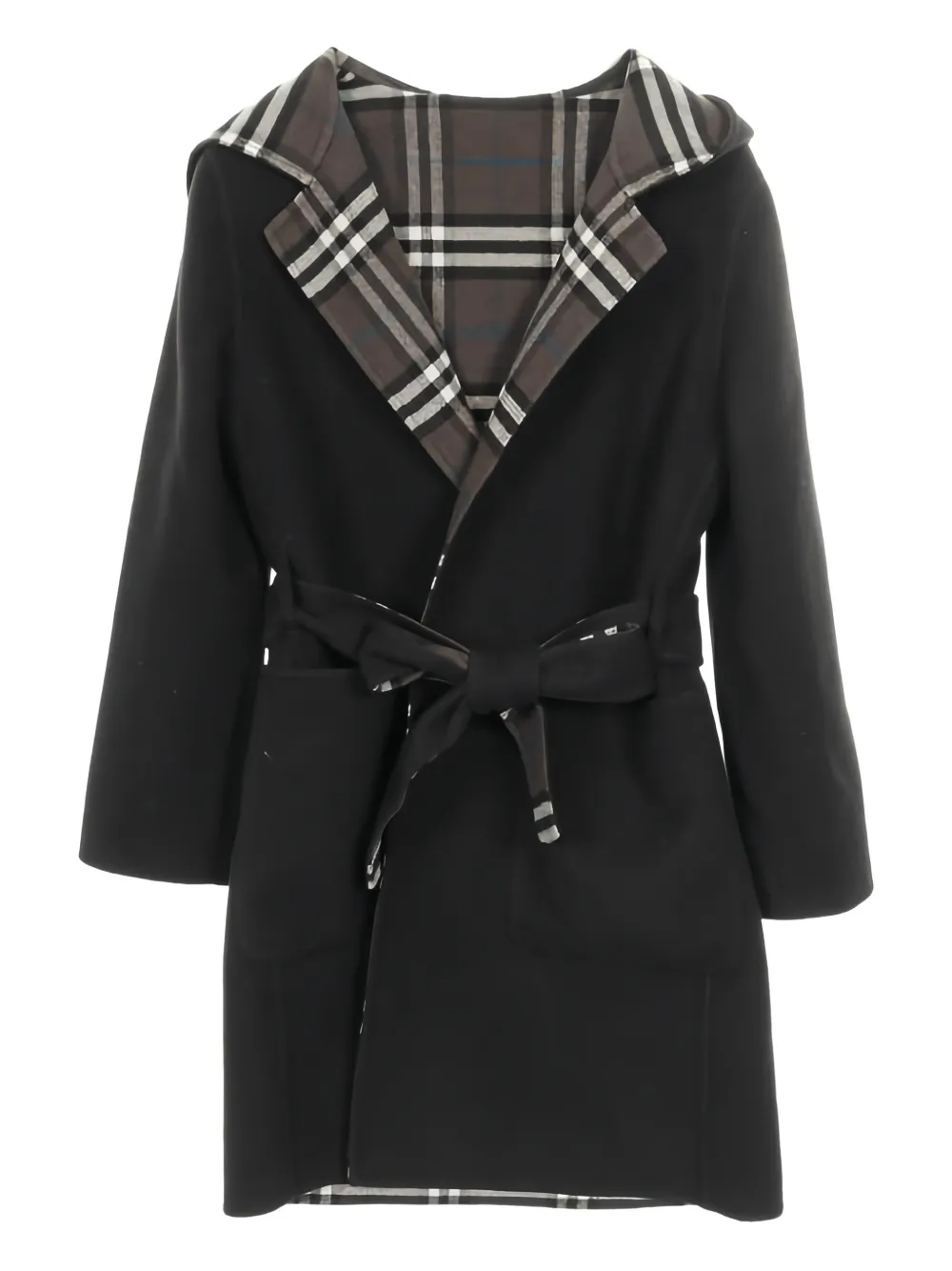 Burberry Pre-Owned 2010s hooded reversible wool coat - Black