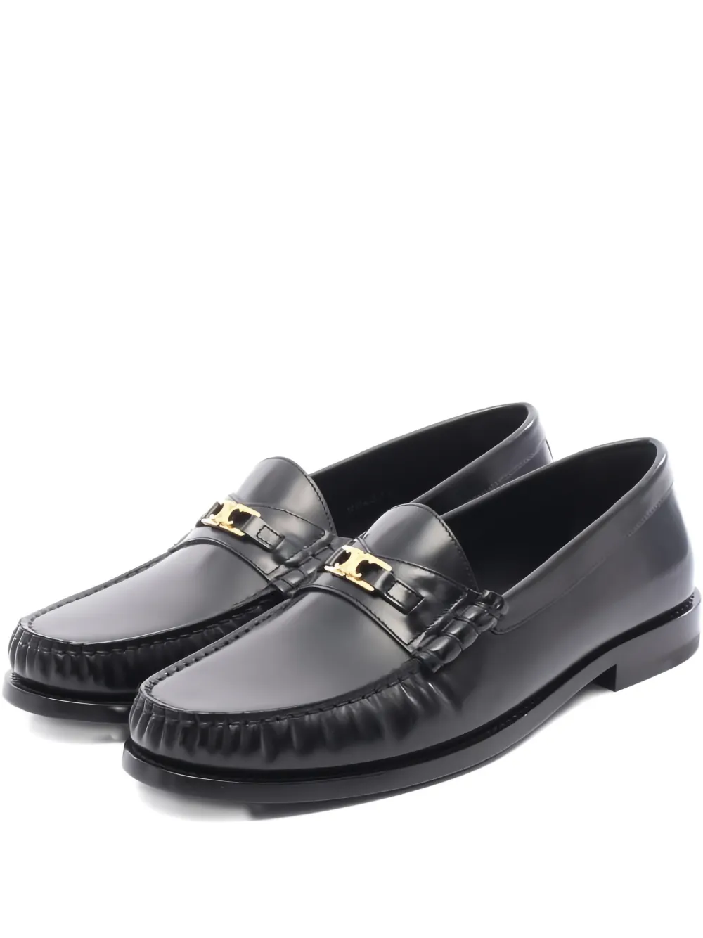 Celine Pre-Owned 2020s 15 Triomphe leather loafers - Nero