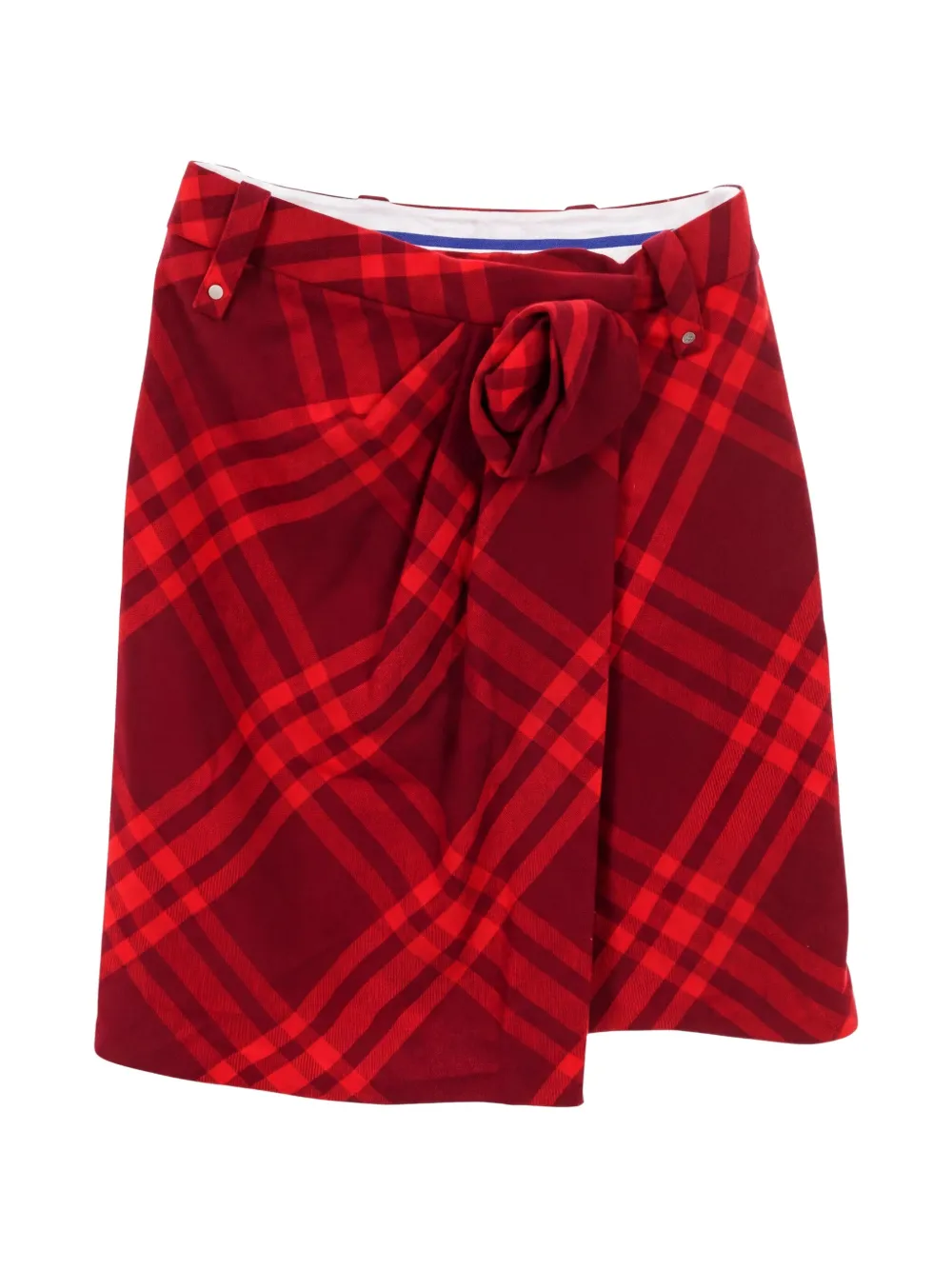 Burberry Pre-Owned 2010s Check-pattern wrap mini skirt - Rosso