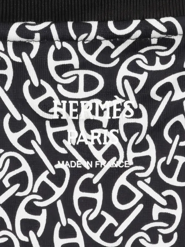 Hermès Pre-Owned 2010s Naoussa Chaine-print crew-neck Top | Black