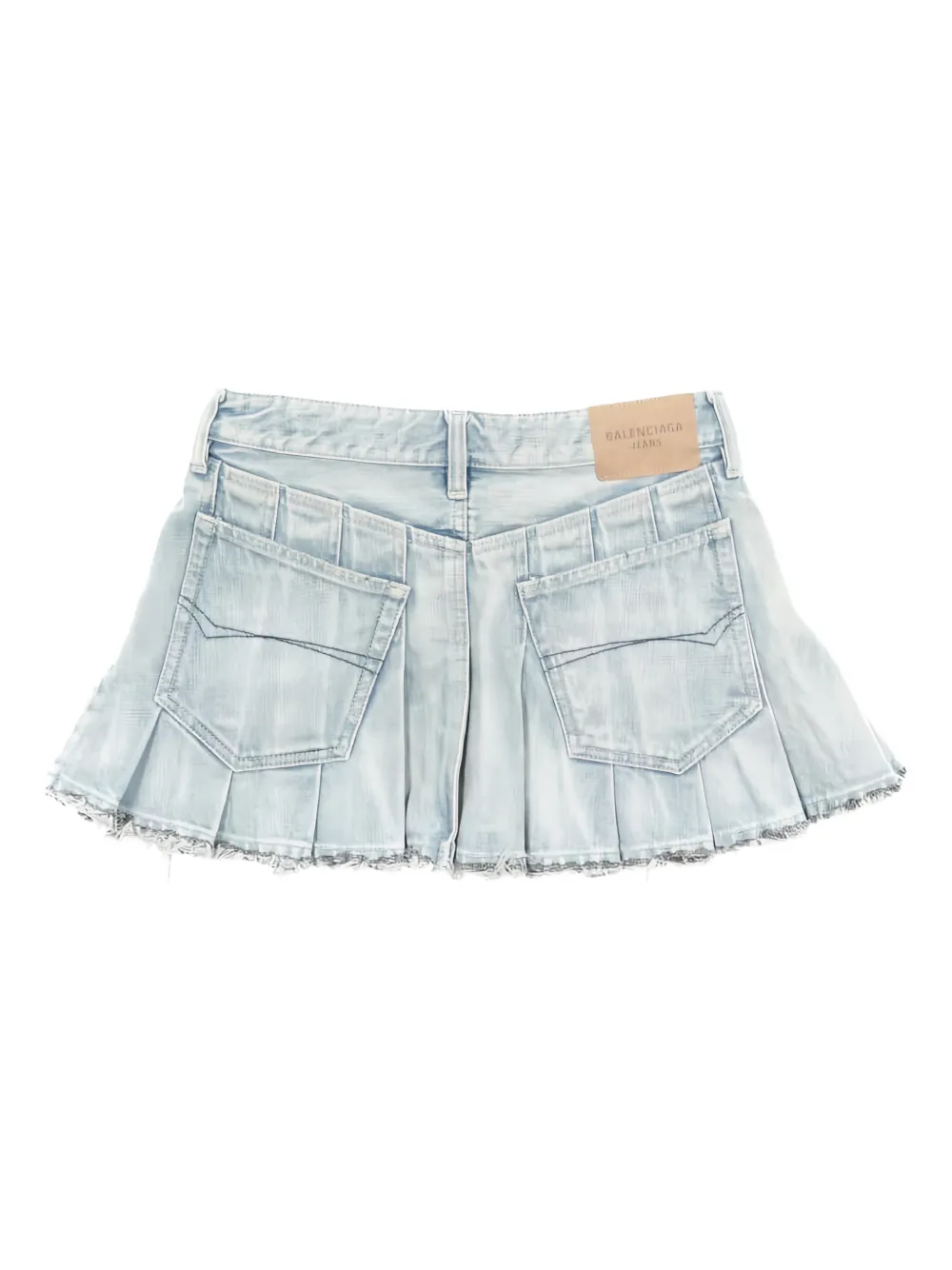 Balenciaga Pre-Owned 2010s pleated denim mini skirt - Blauw
