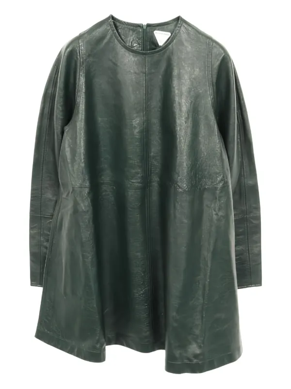 Bottega Veneta Pre-Owned 2010s Leather Mini Dress | Green | FARFETCH BH