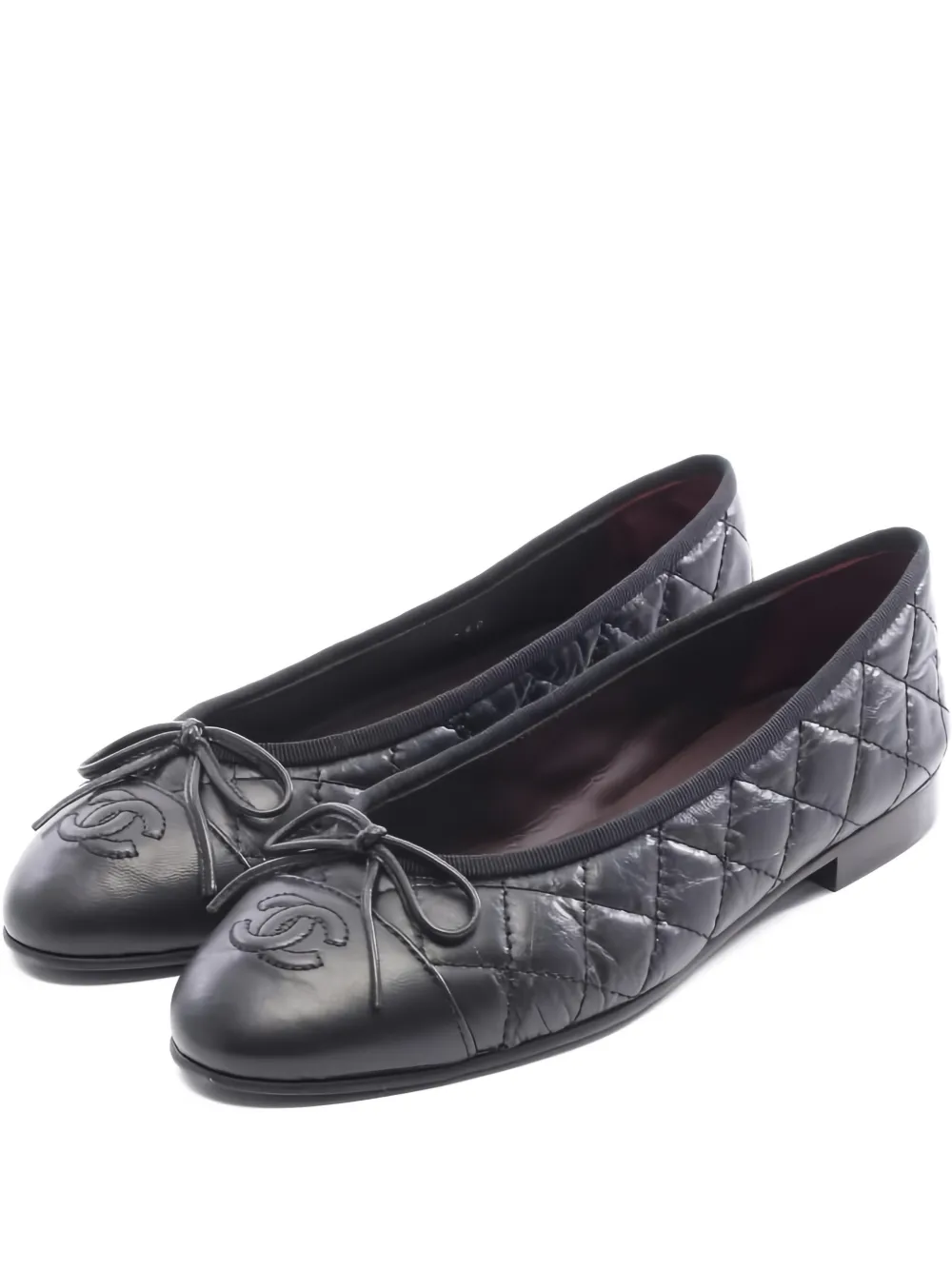 CHANEL Pre-Owned 1986-1988 matelassé ballet flats - Nero