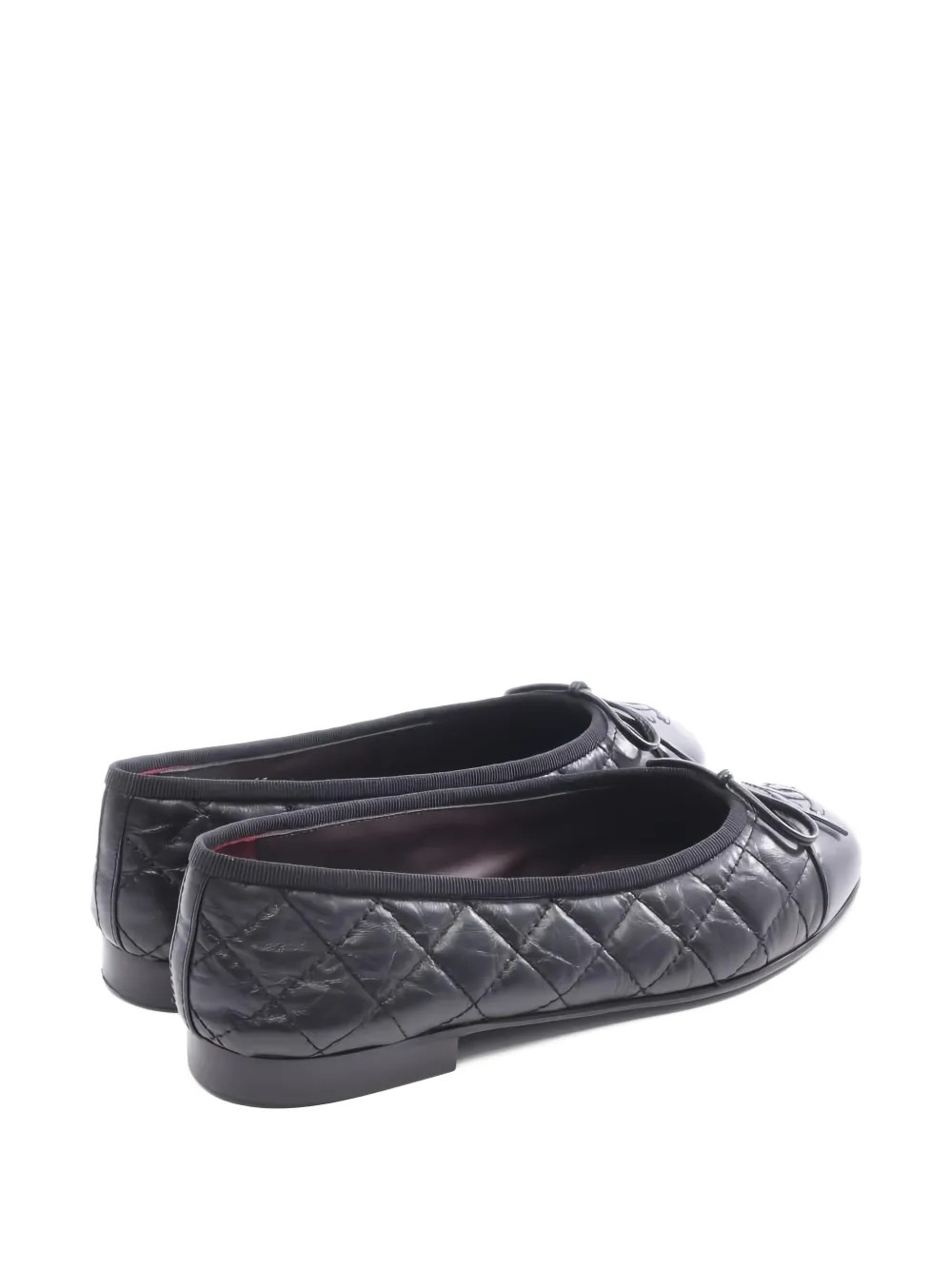 CHANEL Pre-Owned 1986-1988 matelass&eacute; ballet flats - Zwart