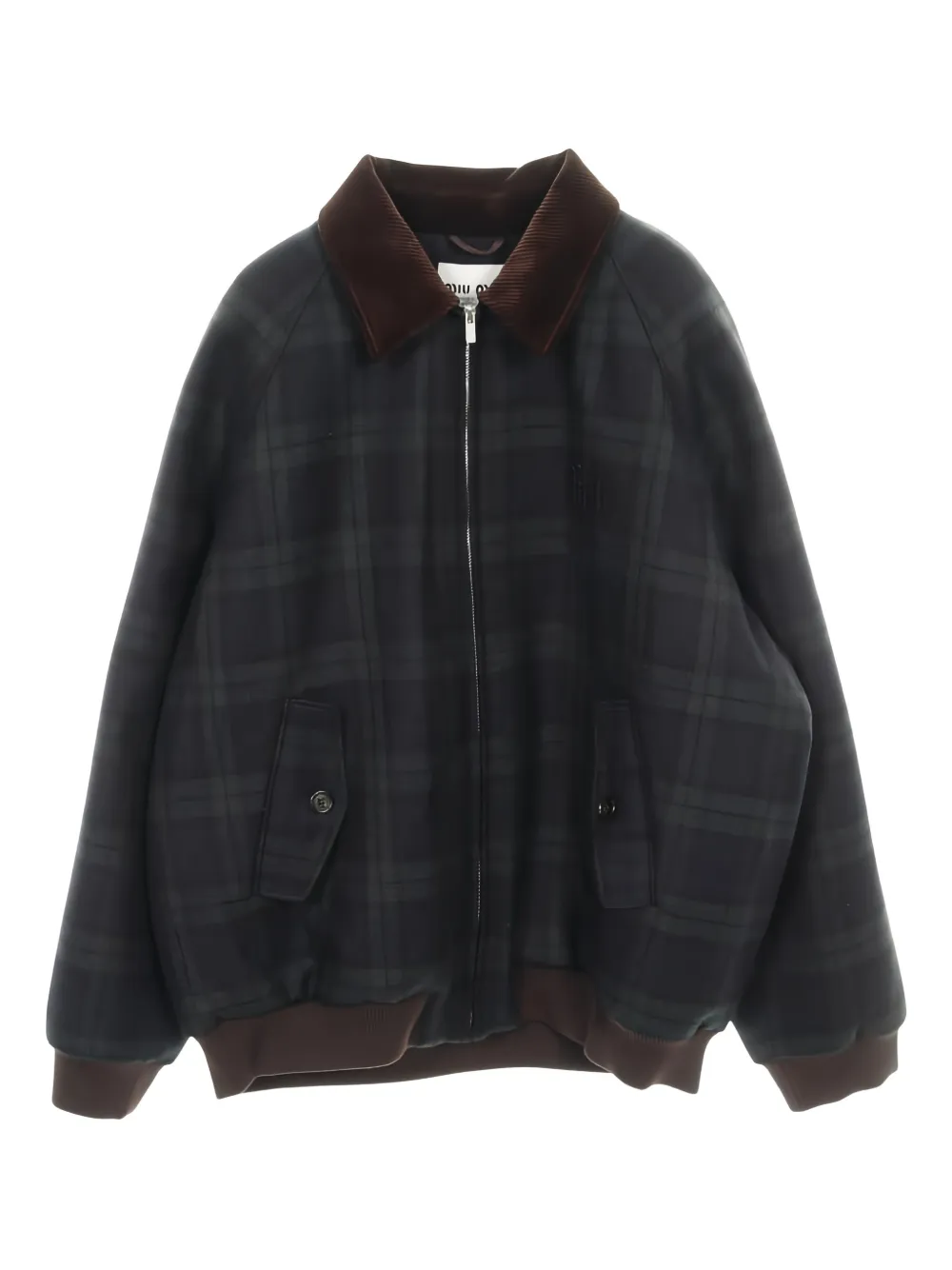 Miu Miu Pre-Owned Bomber a quadri anni 2010 - Blu