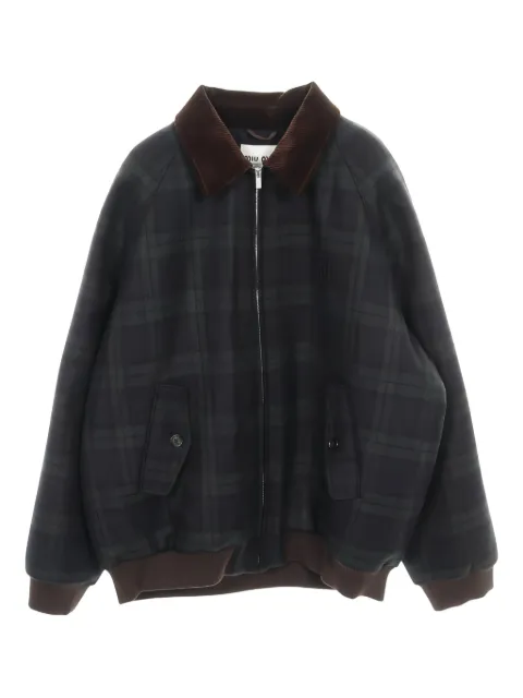 Miu Miu Pre-Owned chamarra bomber con motivo de cuadros 2010
