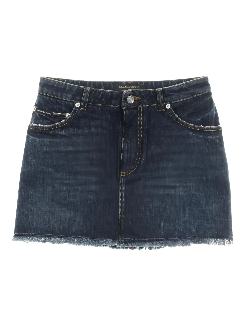 Dolce & Gabbana Pre-Owned 2020s fringed mini skirt - Blu